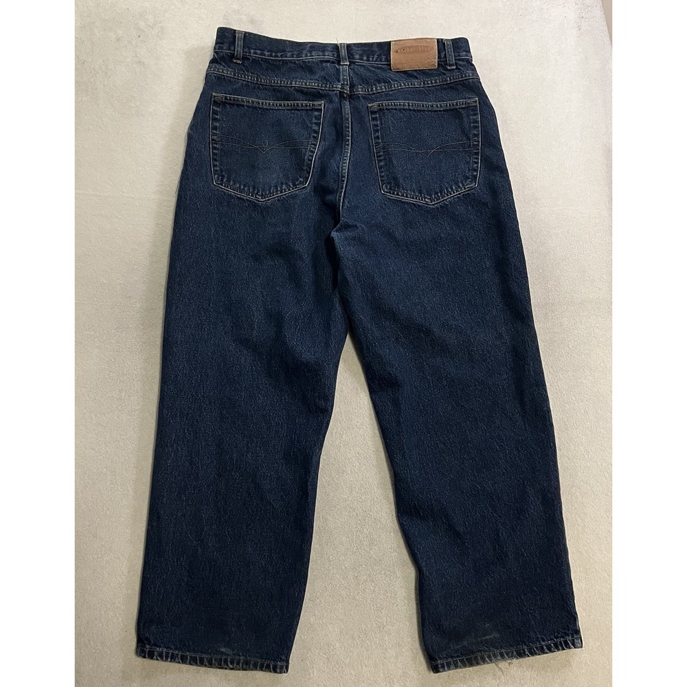 VTG Anchor Blue Baggy Jeans Mens 40x30 (Fits 36x28) Blue Denim Made In USA 90's